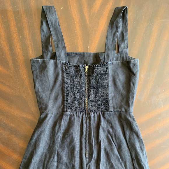Reformation Black Linen Lunna Jumpsuit Size 6 - Picture 8 of 12